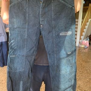 Double RL cargo denim jeans.  Barely worn.  Distressed work look.